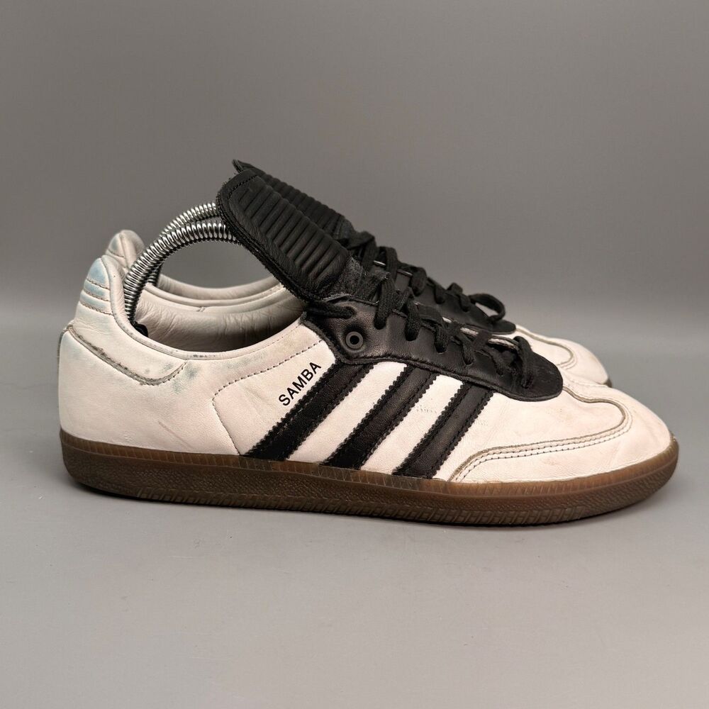 Adidas Samba Men's 8 Cloud White Leather Low Top Athletic Running Sneakers Shoes